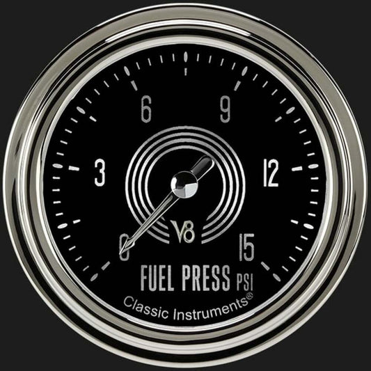 V8 Speedster 2 5/8" Fuel Pressure Gauge, 15 psi V8SR345SLC