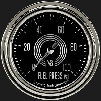V8 Speedster 2 5/8" Fuel Pressure Gauge, 100 psi V8SR346SLC