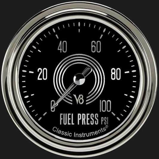 V8 Speedster 2 5/8" Fuel Pressure Gauge, 100 psi V8SR346SLC
