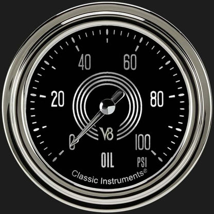 V8 Speedster 2 5/8" Oil Pressure Gauge V8SR381SLC