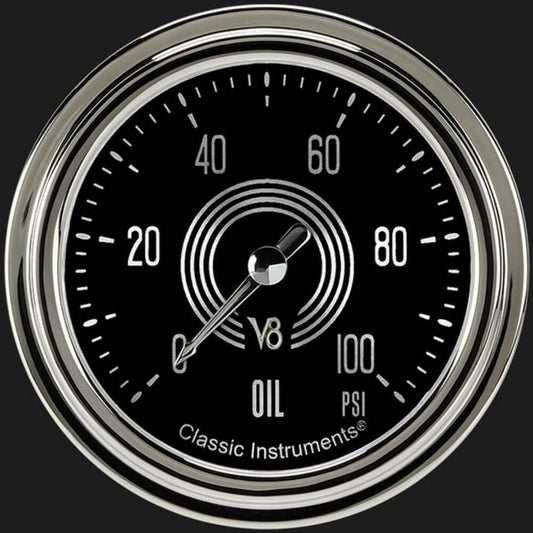 V8 Speedster 2 5/8" Oil Pressure Gauge V8SR381SLC