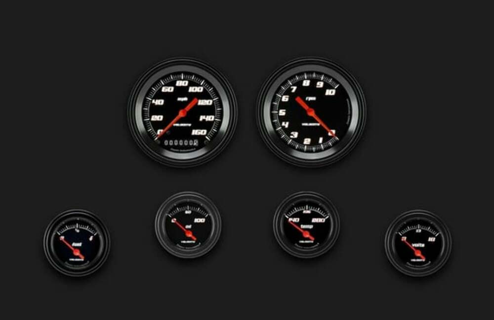 Velocity Black Six Gauge Set 01 VS01BBLF