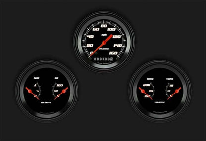 Velocity Black Series Three Gauge Set VS04BBLF