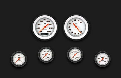 Velocity White Six Gauge Set 101 VS101WBLF