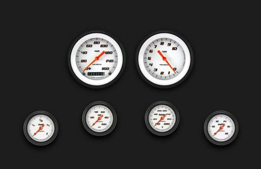 Velocity White Six Gauge Set 101 VS101WBLF