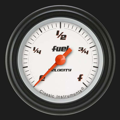Velocity White 2 1/8" Fuel Gauge VS109WBLF