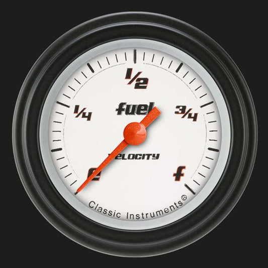 Velocity White 2 1/8" Fuel Gauge VS109WBLF