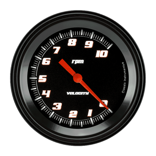 Velocity Black 3 3/8" Tachometer VS10BBLF