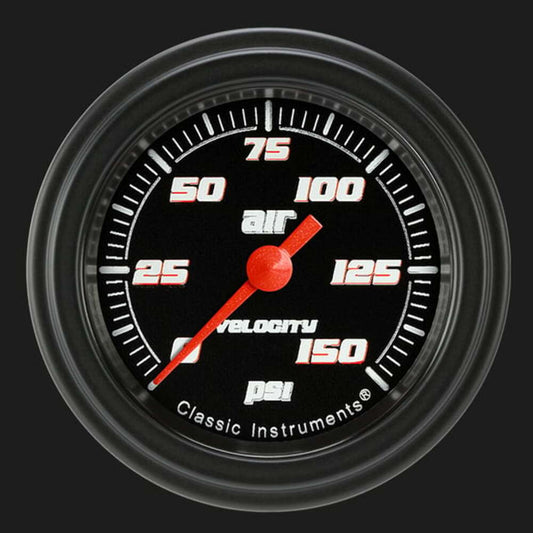 Velocity Black 2 1/8" Air Pressure Gauge VS118BBLF