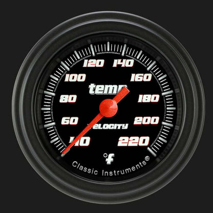 Velocity Black 2 1/8" Stock Eliminator Temp. Gauge VS129BBLF