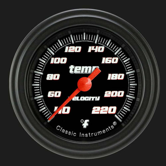 Velocity Black 2 1/8" Stock Eliminator Temp. Gauge VS129BBLF