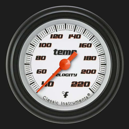 Velocity White 2 1/8" Stock Eliminator Temp. Gauge VS129WBLF