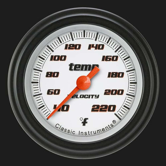 Velocity White 2 1/8" Stock Eliminator Temp. Gauge VS129WBLF