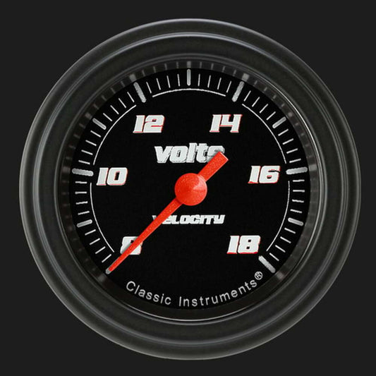 Velocity Black 2 1/8" Voltage Gauge VS130BBLF