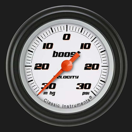 Velocity White 2 1/8" Boost/Vac Gauge VS141WBLF