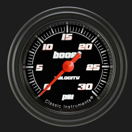 Velocity Black 2 1/8" Boost Gauge, 30 psi VS142BBLF