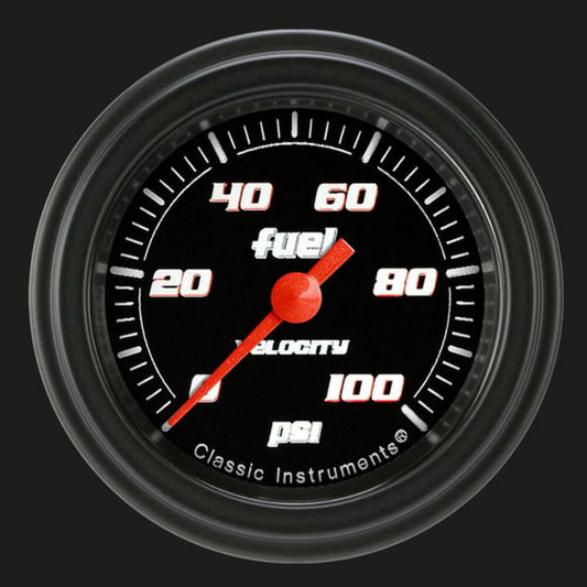 Velocity Black 2 1/8" Fuel Pressure Gauge, 100 psi VS146BBLF