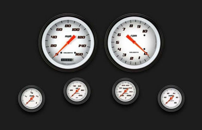 Velocity White Six Gauge Set 151 VS151WBLF