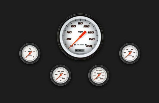 Velocity White Five Gauge Set 154 VS154WBLF