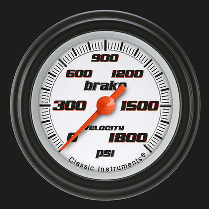 Velocity White 2 1/8" Brake Pressure Gauge VS167WBLF