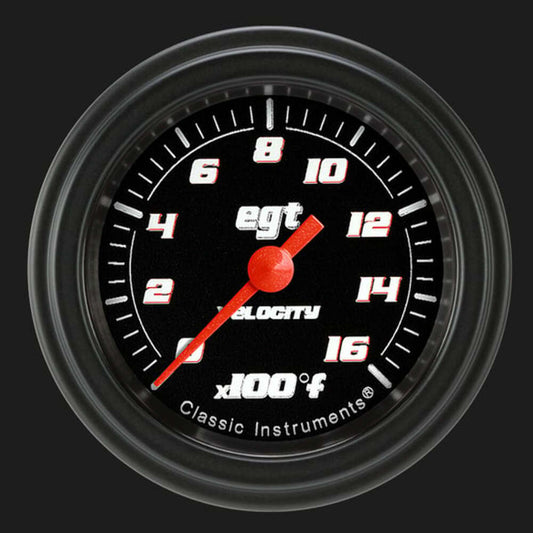 Velocity Black 2 1/8" Exhaust Gas Temp. Gauge VS198BBLF