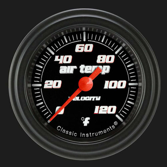 Velocity Black 2 1/8" Outside Air Temp. Gauge VS199BBLF
