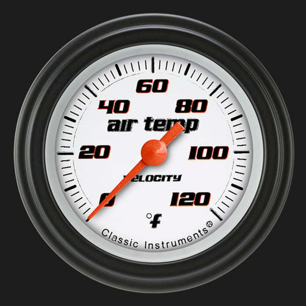 Velocity White 2 1/8" Outside Air Temp. Gauge VS199WBLF