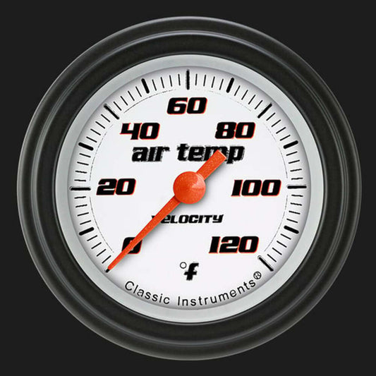 Velocity White 2 1/8" Outside Air Temp. Gauge VS199WBLF