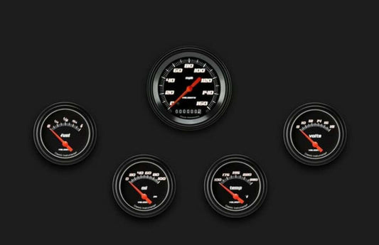Velocity Black Five Gauge Set 200 VS200BBLF