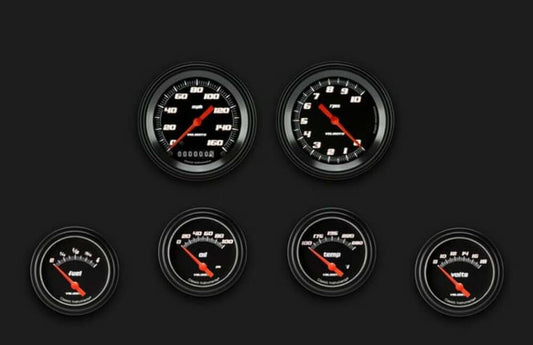 Velocity Black Six Gauge Set 201 VS201BBLF