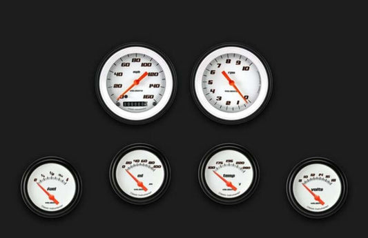 Velocity White Six Gauge Set 201 VS201WBLF