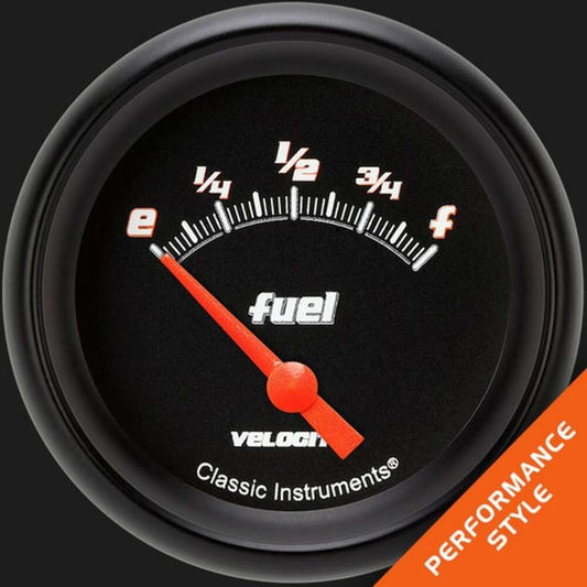 Velocity Black 2 5/8" Fuel Gauge, 240-33 ohm VS209BBPF