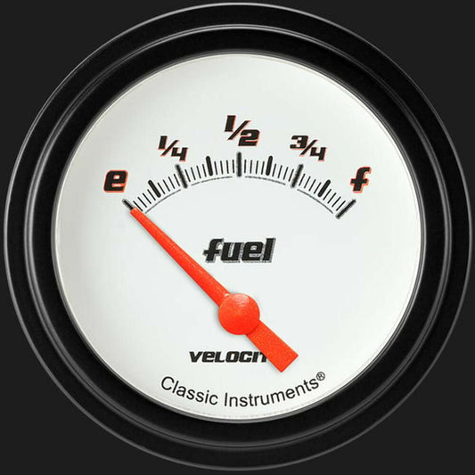 Velocity White 2 5/8" Fuel Gauge VS209WBLF