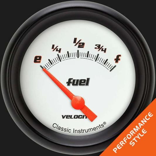 Velocity White 2 5/8" Fuel Gauge, 240-33 ohm VS209WBPF