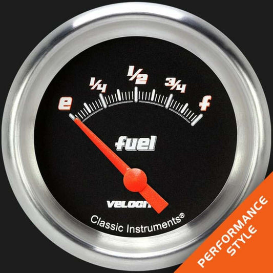 Velocity Black 2 5/8" Fuel Gauge, 75-10 ohm VS211BAPF
