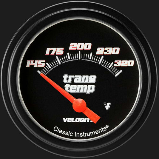 Velocity Black 2 5/8" Transmission Temperature Gauge VS227BBLF