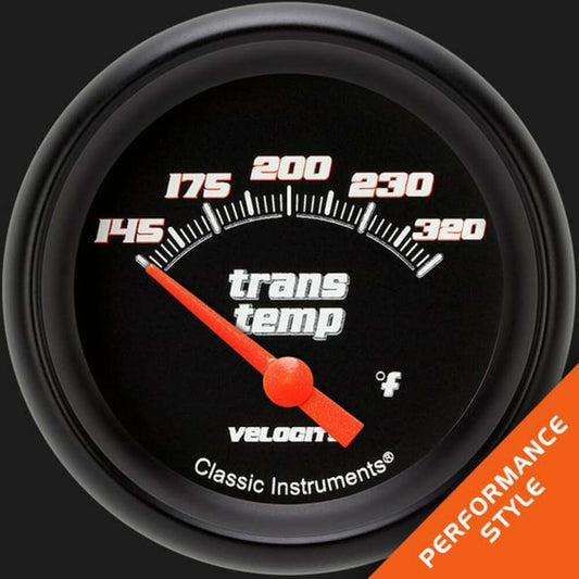 Velocity Black 2 5/8" Transmission Temperature Gauge VS227BBPF