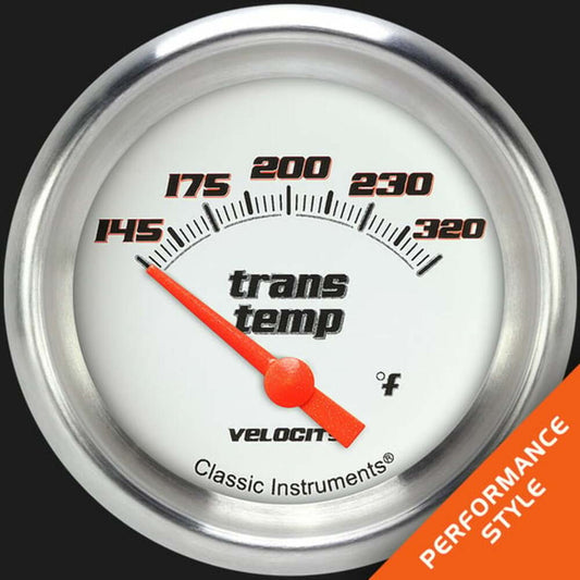 Velocity White 2 5/8" Transmission Temperature Gauge VS227WAPF