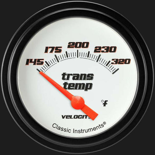 Velocity White 2 5/8" Transmission Temperature Gauge VS227WBLF