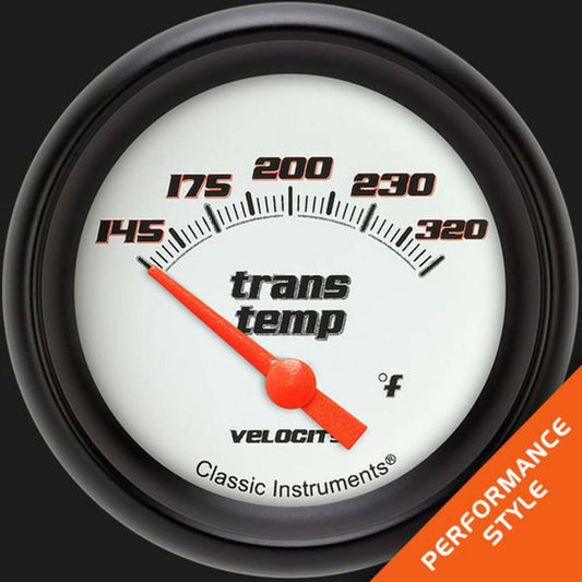 Velocity White 2 5/8" Transmission Temperature Gauge VS227WBPF