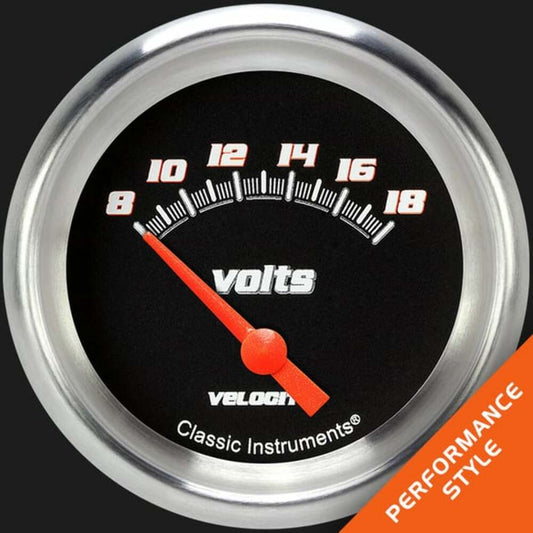 Velocity Black 2 5/8" Volt Gauge VS230BAPF