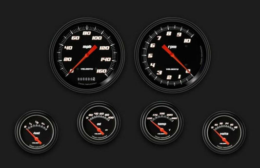 Velocity Black Six Gauge Set 251 VS251BBLF