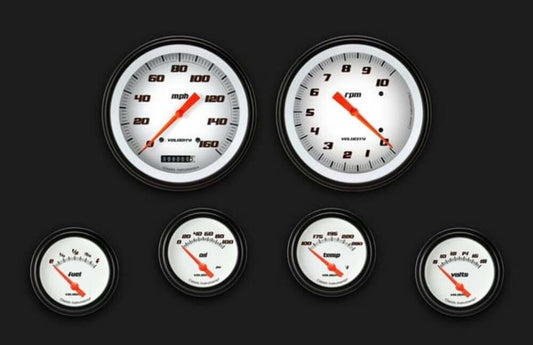 Velocity White Six Gauge Set 251 VS251WBLF
