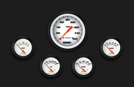 Velocity White Five Gauge Set 254 VS254WBLF