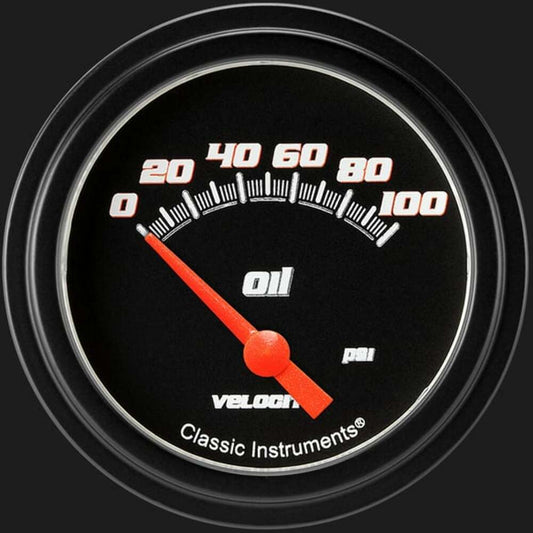 Velocity Black 2 5/8" Oil Pressure Gauge VS281BBLF