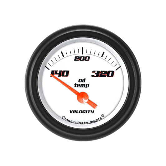 Velocity White 2 1/8" Oil Temp VS28WBLF