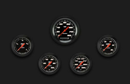 Velocity Black Five Gauge Set 300 VS300BBLF