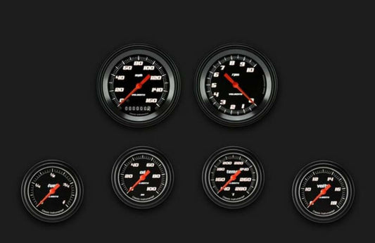 Velocity Black Six Gauge Set 301 VS301BBLF