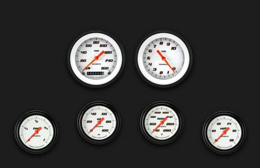 Velocity White Six Gauge Set 301 VS301WBLF