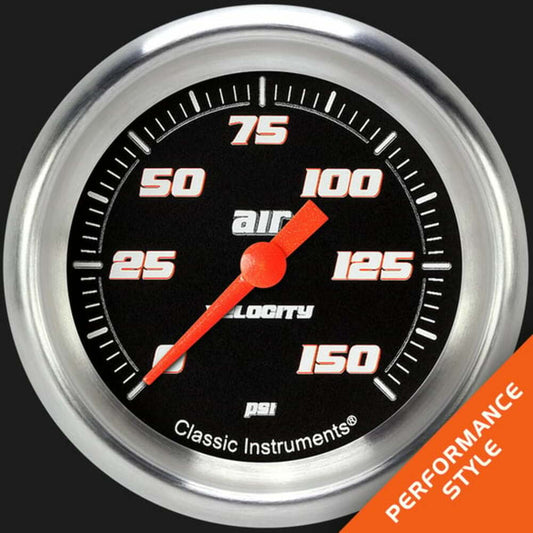 Velocity Black 2 5/8" Air Pressure Gauge VS318BAPF